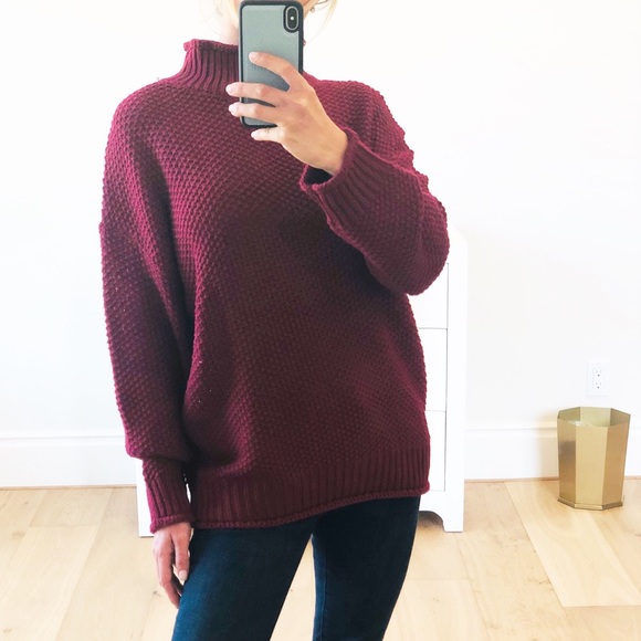 SONOMA Wine Red Pullover Loose Sweater - Picture 6 of 9